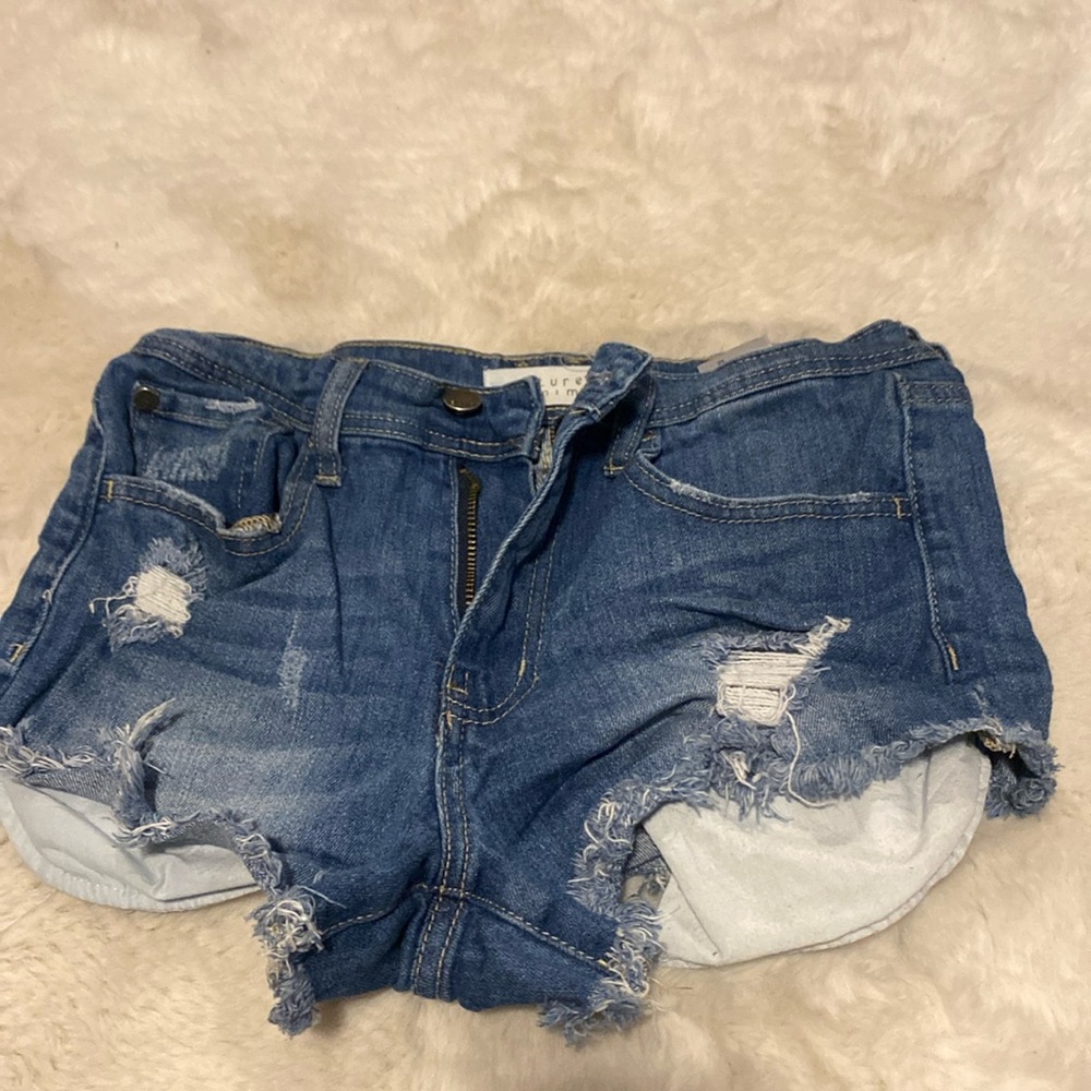 nature denim ripped jean shorts